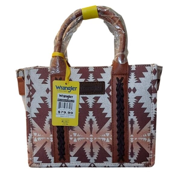 Wrangler Southwestern Aztec Tote Bag Shoulder Strap Dust Bag Montana West WG2203 - Picture 2 of 11